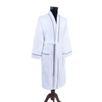 % 100 Pamuklu Laodikeia Kimono Bornoz Kadın Erkek Unısex Beyaz - L - XL