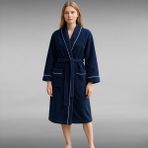 % 100 Pamuklu Laodikeia Kimono Bornoz Kadın Erkek Unisex Lacivert - L - XL