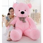 % 100 YERLİ - Sevgiliye Özel HEDİYE - 150 cm Papyonlu Peluş Ayı-DEV Boy Pembe