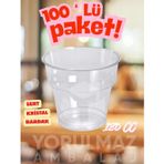 🥤 180 CC Sert Kristal Plastik Bardak 100’lü – Dayanıklı, Şeffaf ve Şık Sunum