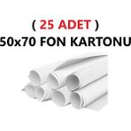 ( 25 Adet ) 50X70 cm Beyaz Renkli Fon Kartonu Rulo Canlı Renk Büyük Boy Anaokulu Kreş Okul