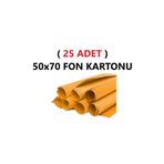 ( 25 Adet ) 50X70 cm Turuncu Renkli Fon Kartonu Rulo Canlı Renk Büyük Boy Anaokulu Kreş Okul