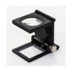 -28X28 mm Katlanır Sayaçlı Metal Lüp, 2 LED Işıklı Büyüteç Tekstil TH9005A ( Lisinya )