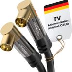 - 4K Anten Kablosu, Koaksiyel Kablolar - 90° Açılı - 1m - Dijital ve Analog Tv Kablosu - 0,5-20M Arasında Mevcut (Açılı Fiş/açılı Dişi Uç, Dvb-C/dvb-T/dvb-S Için, Siyah)
