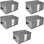 ® 5 Adet Boy Pencereli Hurç Seti 64X46X34 Büyük Boy Yorgan Hurcu Battaniye Yastık Baza Altı Dolap Üs - Standart