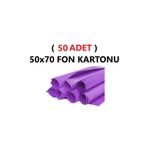 ( 50 Adet ) 50X70 cm Mor Renkli Fon Kartonu Rulo Canlı Renk Büyük Boy Anaokulu Kreş Okul