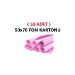 ( 50 Adet ) 50X70 cm Pembe Renkli Fon Kartonu Rulo Canlı Renk Büyük Boy Anaokulu Kreş Okul