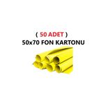 ( 50 Adet ) 50X70 cm Sarı Renkli Fon Kartonu Rulo Canlı Renk Büyük Boy Anaokulu Kreş Okul