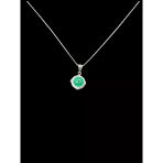 💚👁️ 925 Ayar İthal Gümüş Yeşil Nazar Boncuğu Kolye Mint Yeşili & Mavi Göz Pendant Şık Tasarım