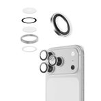 % 99.99 Gerçek Safir Titanyum Kasa iPhone 17 Pro / 17 Pro Max Uyumlu Kamera Lens Koruyucu, AR, Gümüş