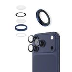 % 99.99 Gerçek Safir Titanyum Kasa iPhone 17 Pro / 17 Pro Max Uyumlu Kamera Lens Koruyucu, AR, Mavi