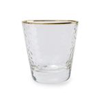 نارات الجاتاتتيل Altın Kenarlı Şeffaf Kristal Bardaklar, Su, Meyve Suyu, Soğuk ve Sıcak İçecekler için Elle Çekilmiş Cam Bardaklar, Viski, Kokteyl