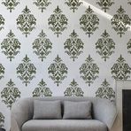 壁涂鸥 BackgroundTurnOver 70cm Rokoko Barok Retro Lüks Vintage Şablon Şablon Duvarlar için Büyük Boya Büyük Şablon Yeniden Dekor Mandala Döşeme Dekorasyon Çerçeveleri Mobilya Tohumlar Duvar Niş Desenler Fayans