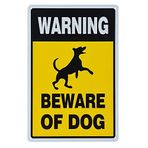 ⚙ Beware of Dog Uyarı İşareti Vintage Retro Metal Plaka Tabela 20,32 cm x 30,48 cm