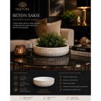 🌿 Bitkitürk El Yapımı Beton Dekoratif Kase Saksı – 25 cm Premium Tasarım | Çok Amaçlı Modern Salon Dekoru