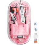| BTM005 | Saydam Ofis Mouse | 2.4g Kablosuz + Çift Bluetooth | Sessiz Tıklama | 2400 Dpı (Pembe)