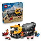 ® City Beton Mikseri - 7 Yaş ve Üzeri Çocuklar İçin 3 Minifigürlü Büyük İnşaat Kamyonu Oyuncağı - 60
