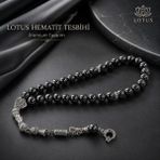 📿 Dark Noble Ultra Premium Tesbih – KALIN Taneli Hematit Erkek Tesbihi | Lotus Atölye ve İyi Yaşam Merkezi - Siyah