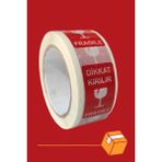 " Dikkat Kırılır / Fragile" Yazılı Koli Bandı 4,5 Cm x 100 Metre Kolay Bırakmaz Hotmelt Bant ( 3 Adet )