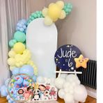^^ Doğum Günü Konsepti *Mavi*Sarı*Beyaz*Makaron Yeşil* 100 lü Balon Zinciri Parti Seti