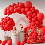 ^^ Doğum Günü Konsepti *Pastel Kırmızı* 100 lü Balon Zinciri Parti Seti
