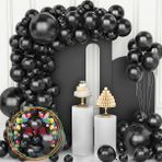 ^^ Doğum Günü Konsepti *Pastel Siyah* 100 lü Balon Zinciri Parti Seti