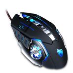 ✅ Fare Oyunu RGB LED Programlanabilir Hassas Metal Kablolu 6 ŞARTLI ERGONOMİK AYDINLATMA LAPTOP PC V6 SİYAH ✅
