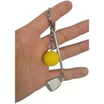 -Gerçekçi Golf Tasarımlı Şık Anahtarlık Kolye Çanta Süsü Golf Keychain - Sarı Renk