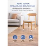 🪑 Homvira Beyaz Silikon Sandalye Pabucu – Sessiz & Çizmez Koruma ( 4 Adet )