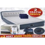 🛏️ Intex Dura-Beam Deluxe Şişme Yatak – Başlıklı | Elektrikli Pompalı | 2 Adet Şişme Yastık Hediyeli