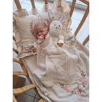 [ Istediğiniz Ismi Yazıyoruz ] Sevimli Tavşan Çocuk Bebek Uyku Arkadaşı Organik Pamuk - Bej