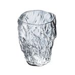 نارات الجاتيل Kabuk Desenli Kabartmalı Cam Bardak 9 oz, Borosilikat Sapsız İçme Su, Meyve Suyu, Süt, Kahve için