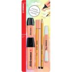 - Kalem Seti - Tek Pastel Renk - 6'Lı Set - Turuncu - Çok Renkli