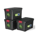 , Kapaklı Büyük Saklama Kutuları, Garaj Saklama Kutuları, Kapatma Klipsleri, 60L/3 Paket, Bpa Içermez, G59 x D39,5 x Y35,5 Cm, Sıa-60, Siyah