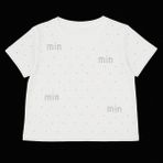 👕 Kız Çocuk Tişörtü – Mın Mın Taşlı Desen - Beyaz - 14 - 15 Yaş