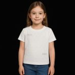 👕 Kız Çocuk Tişörtü – Mın Mın Taşlı Desen - Beyaz - 7 - 8 Yaş