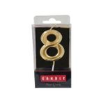 - Kristal Desenli 8 Yaş Altın Pasta Mumu - Option-1 - 001
