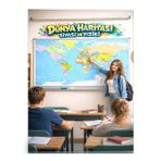🌍 Laminasyonlu Dünya Haritası (Siyasi & Fiziki) – Çift Taraflı, Dayanıklı, Eğitici