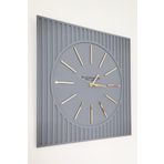 - Lines Effects Serisi Özel Tasarım Duvar Saati - Gri ve Altın - 50x50 cm