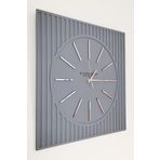 - Lines Effects Serisi Özel Tasarım Duvar Saati - Gri ve Gümüş - 50x50 cm