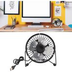 ® Masa Üstü Metal USB Mini Fan - Sessiz Soğutucu Vantilatör - 13.5 cm Çaplı 4 Alüminyum Kanatlı - Ayarlanabilir Açılı Masa Fanı - 5V 2.5W Güç - USB Girişli Mini Klima Fan - , Ev, Laptop