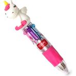 - Mini Tükenmez Kalem, 4 Renk, Mini Magic Rainbow, 2,3 x 10 Cm, Mürekkep 4 Renk, Yeşil, Açık Mavi, Mor, Pembe, Uç 1 Mm, Ergonomik Silikon Sap