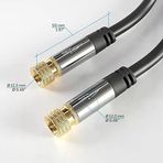 – Sat/Anten Kabluso, Koaksiyel Kablolar – 20M – Metal F Konnektörlü 4K Tv Uydu Kablosu – 0,5-30M Arasında Mevcut (Radyo/Tv, Dvb-T, Dvb-C, D