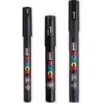 - Ultra Ince - Ince Boya Marker Kalem Seti - Pc-1mr, Pc-1m, Pc-3m - Siyah Mürekkep - 3'lü Paket - Standart