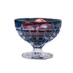 نارات الجاتتيل Vintage Kabartmalı Cam Tatlı Bardakları, 225 ml Renkli Ayaklı Dondurma Kaseleri, Sundae, Trifle, Meyve, Salata için (Mavi)