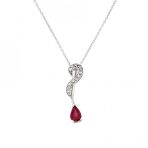 0.06 ct Pırlanta Yakut Kolye