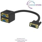 0.15metre Vga E - 2-li Vga D Görüntü Adaptörü Siyah