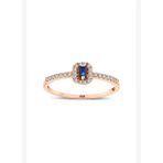 0.23 Karat Safir Zümrüt Kesim Yüzük