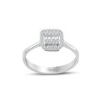 0.25 ct Modern Tasarım Baget Kare Tektaş Yüzük