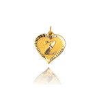 0.25 gr 14 Ayar Z Harfi Kalp Kolye Ucu